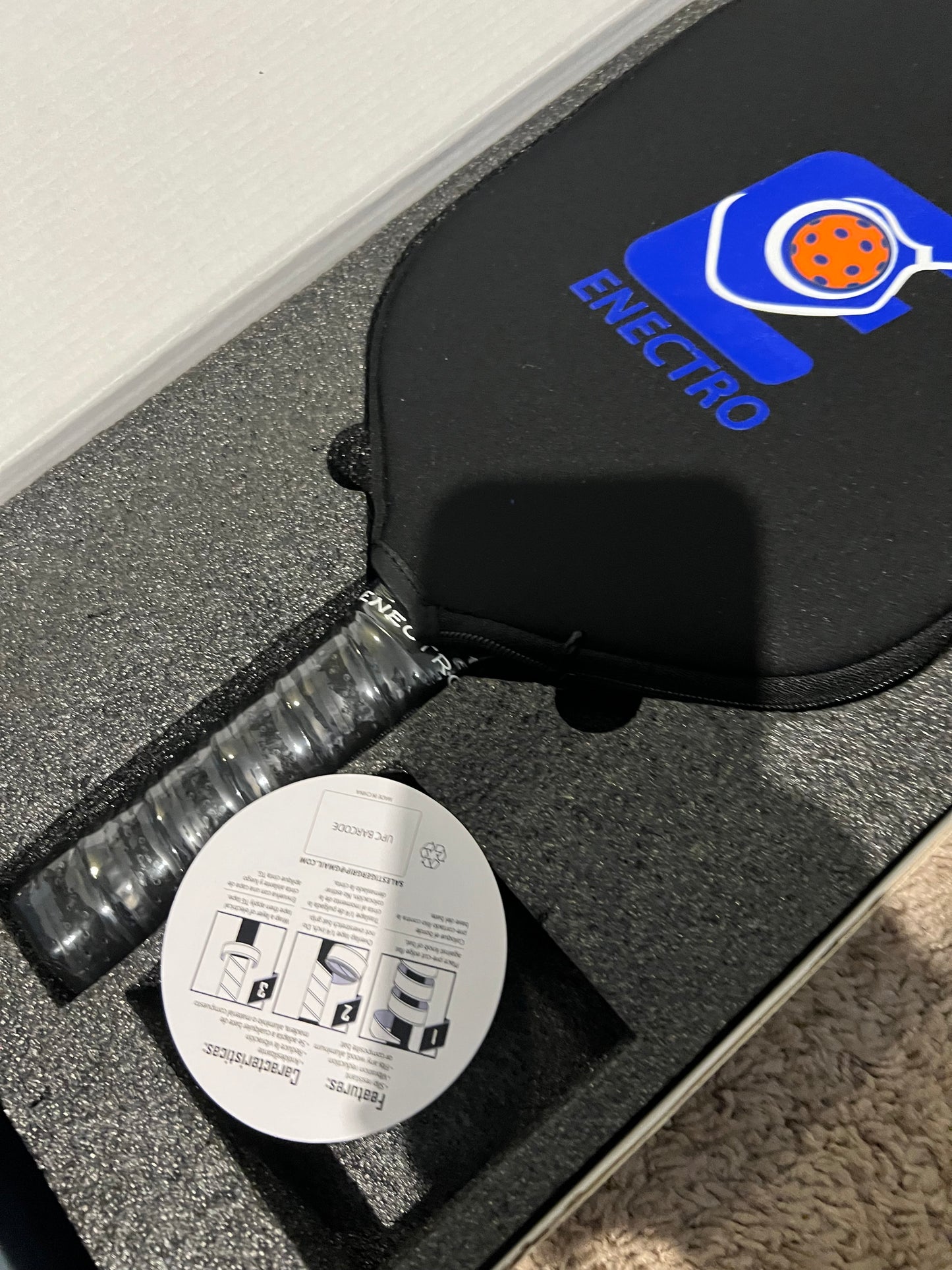 Pickleball paddle plus grip tape and cover