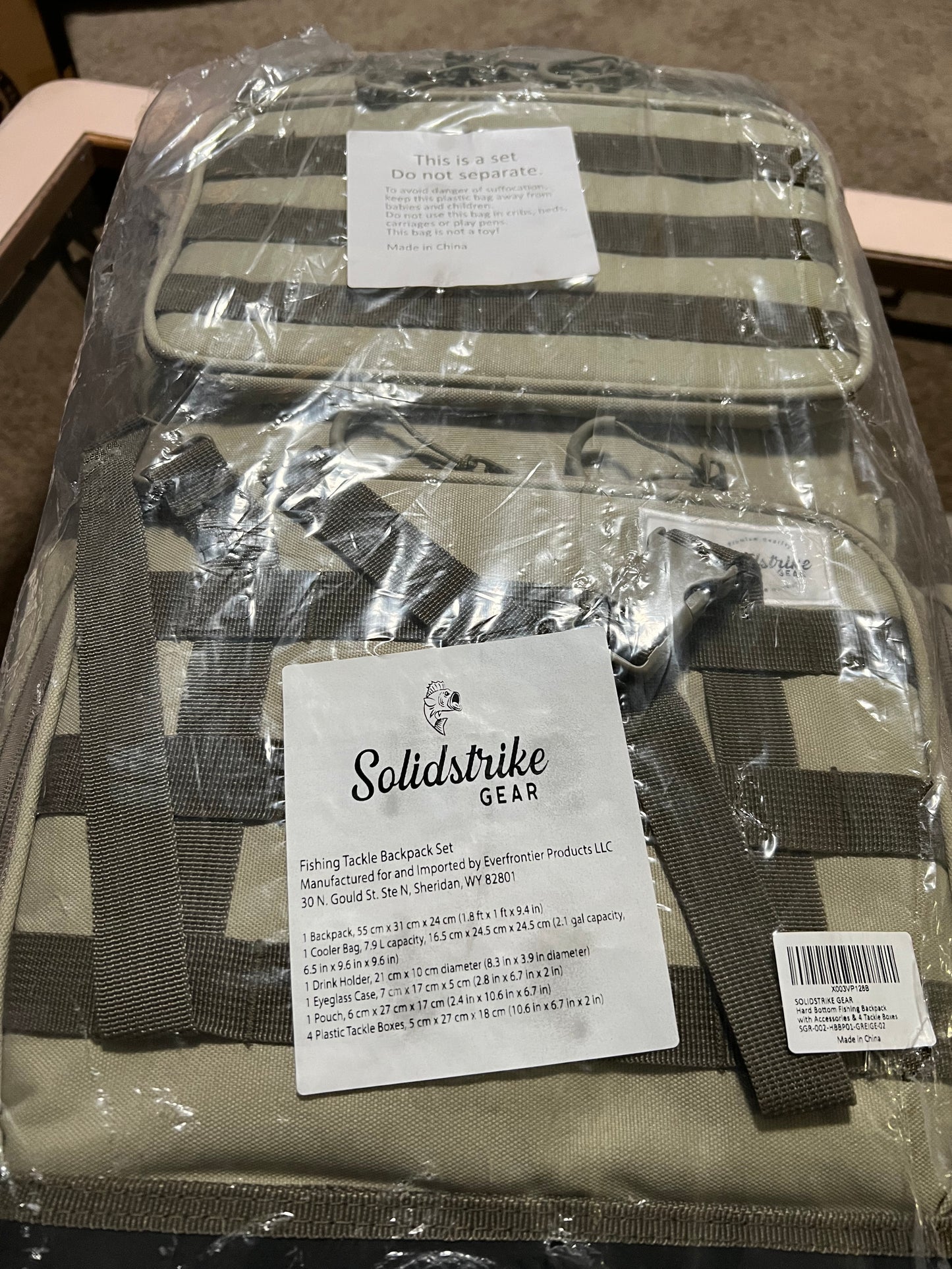 Solidstrike Gear - Modular Fishing Backpack with Solid Base/Cooler Bag / 4 Tackle Boxes/Rod & Net Holders/Accessories/Large Storage fits 8 x 3600 or 3 3700 trays/Waterproof and Durable