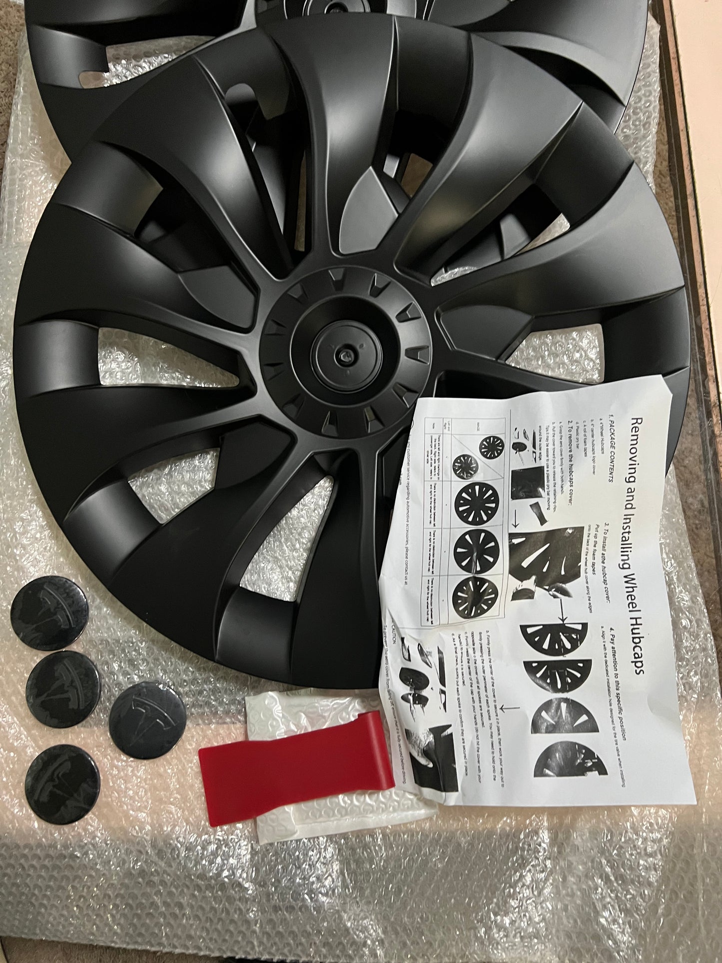 Klutchtech Model 3 Hubcaps - 18 Inch Aero Wheel Covers Replacement Wheel Caps 18'' Model S Plaid Arachnid Wheels Version Hub Caps Compatible with Model 3 Accessories 2017-2023