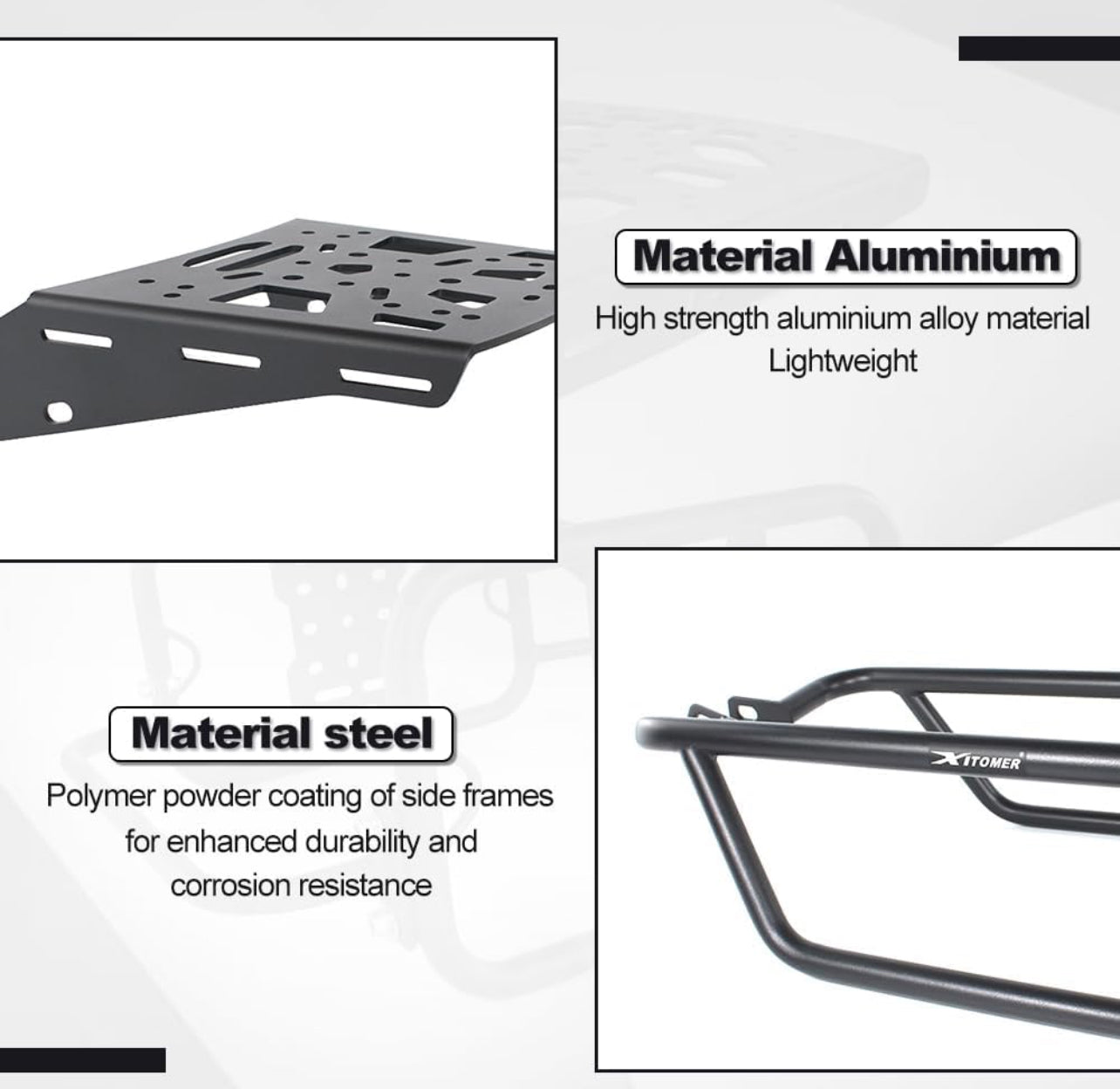 Xitomer Luggage Rack & Crash Bars Fit for All Years XT250X 2022 2023 2024 2025 and so on Motorcycle Side Crash Bars Guard Protector and Top Cargo Luggage Rack