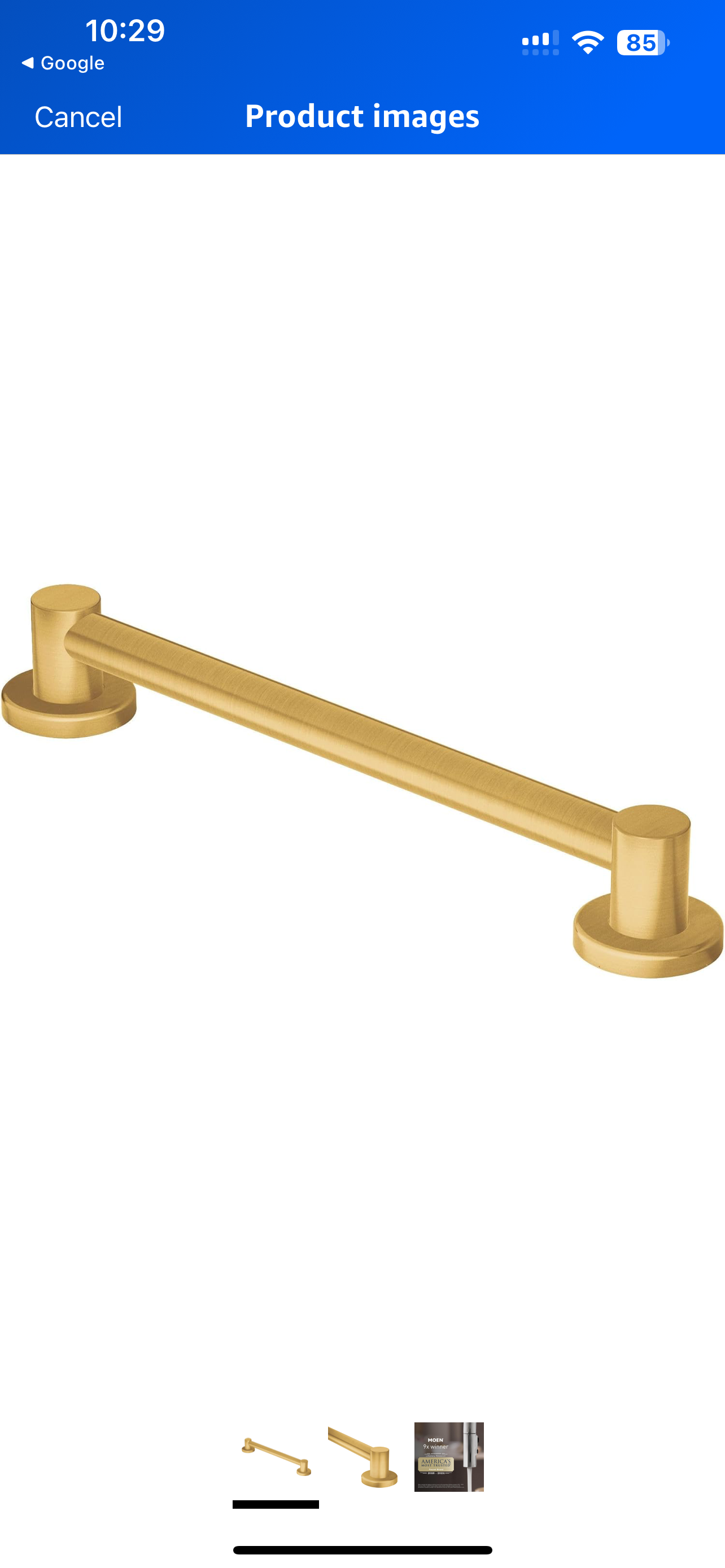 Moen Brushed Gold Bathroom Safety 24-Inch Stainless Steel Modern Shower Grab Bar for all, YG0424BG